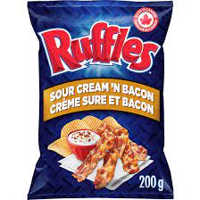 ruffles reg 200g sour cream & bacon